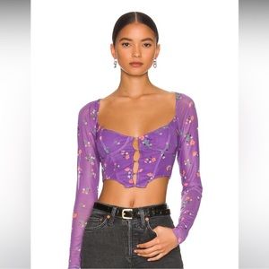 AFRM Purple Floral Corset Top